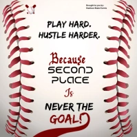 White Modern & Minimal Baseball Motivation Instagram Post Iphosti le-Instagram template