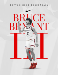 White Modern & Minimal Basketball Player Promotion Flyer template