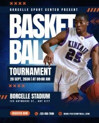 White Modern & Minimal Basketball Tournament Instagram Portrait template