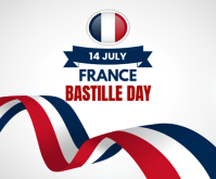 White Modern & Minimal Bastille Day Celebration Medium Rectangle 2026 template