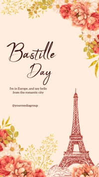 White Modern & Minimal Bastille Day Digital D template