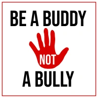 White Modern & Minimal Be A Buddy Nota Bully Pos Instagram template