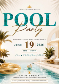 White Modern & Minimal Beach Party A4 Video template