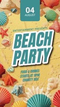 White Modern & Minimal Beach Party Tiktok Video template