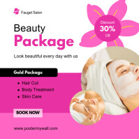 White Modern & Minimal Beauty Salon Package Instagram Post template
