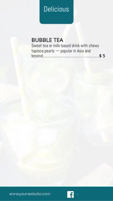 White Modern & Minimal Beverage Menu Instagram Story template