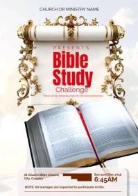 White Modern & Minimal Bible Study Challenge A3 template