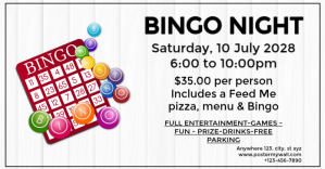 White Modern & Minimal Bingo Night Facebook Shared Image template