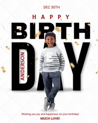 White Modern & Minimal Birthday Celebration  Instagram Portrait template