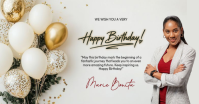White Birthday Celebration Facebook Shared Image Template