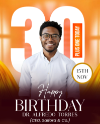 White Birthday Celebration Instagram Portrait Template