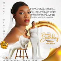 White Modern & Minimal Birthday Celebration Instagram Post template
