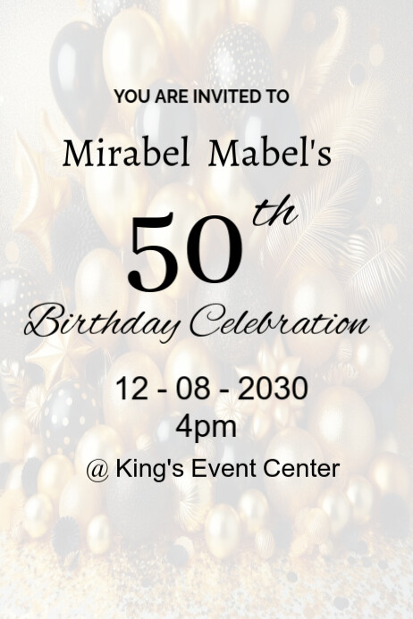 White Modern & Minimal Birthday Invitation Card  Poster Cartaz template