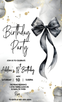 White Modern & Minimal Birthday Party Invitation Card  Us Legal template