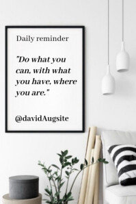 White Modern & Minimal Black And White Motivational Quotes Design  Poster 海报 template
