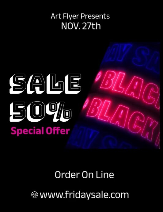 White Modern & Minimal Black Friday Flyer (us Letter) Pamflet (VSA Brief) template