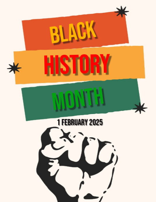 White Modern & Minimal Black History Month Flyer (us Letter) Template