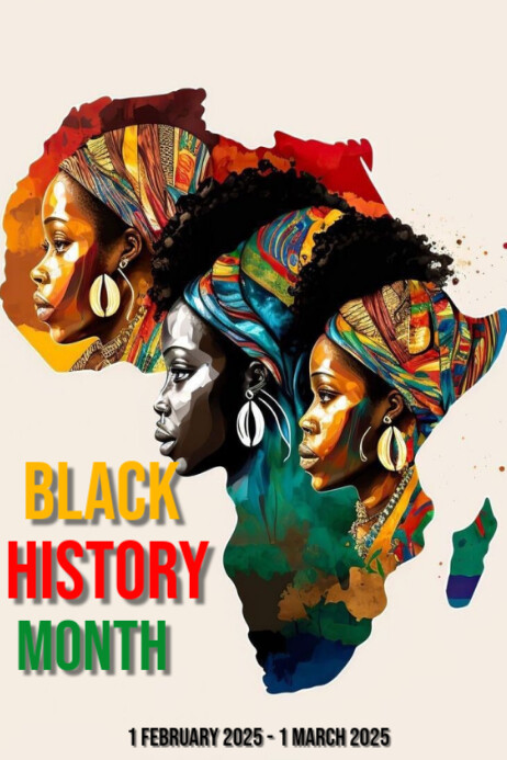 White Modern & Minimal Black History Month  Poster template