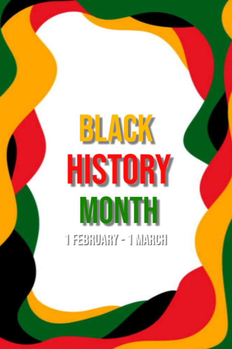 White Modern & Minimal Black History Month  Poster template