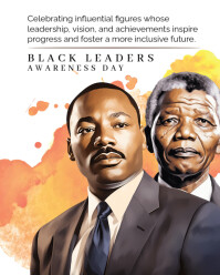 White Modern & Minimal Black Leaders Day Instagram Portrait template