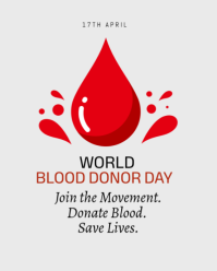 White Modern & Minimal Blood Donation Instagram Portrait template