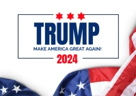 White Modern & Minimal Blue Creative Cover America Election Day Postcard template