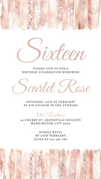 White Modern & Minimal Blush Strokes Invitati Instagram Story template