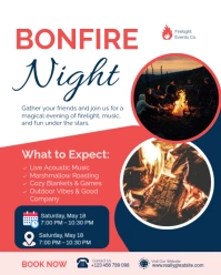 White Modern & Minimal Bonfire Night Celebration Poster Template Instagram Portrait