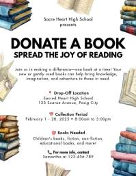White Modern & Minimal Book Drive Flyer Flyer (us Letter) 传单(美国信函) template