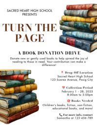 White Modern & Minimal Book Drive Flyer Flyer (us Letter) Pamflet (Letter AS) template