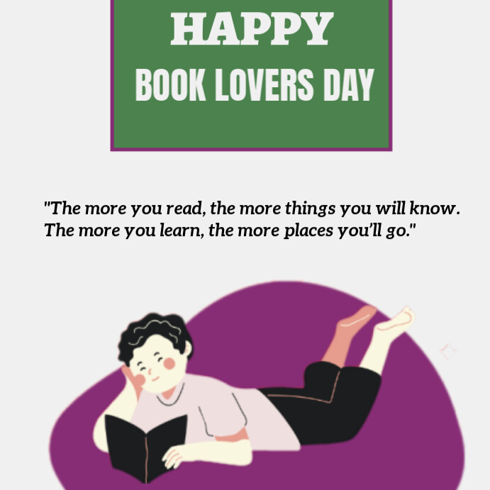 White Modern & Minimal Book Lovers Day  Instagram Post template