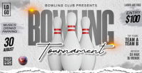 White Bowling Tournament Okładka wydarzenia na Facebooku Template