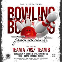 Белый Bowling Tournament Pos Instagram Template