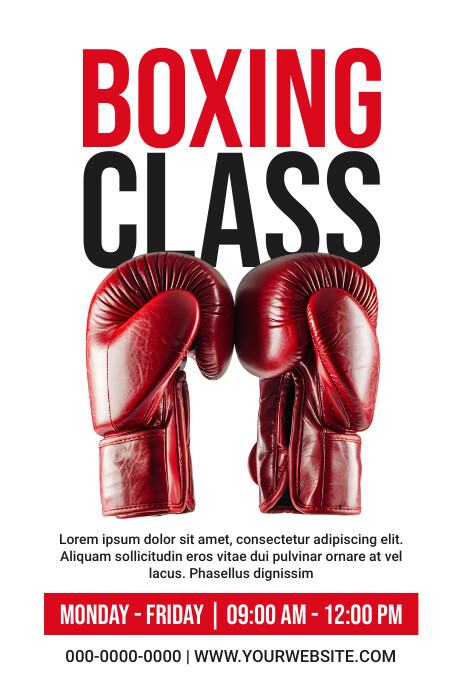White Modern & Minimal Boxing Class Poster Template | PosterMyWall