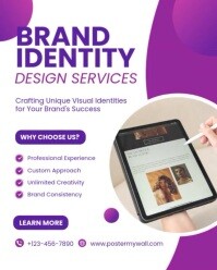 White Modern & Minimal Brand Identity Design Service Instagram Portrait template