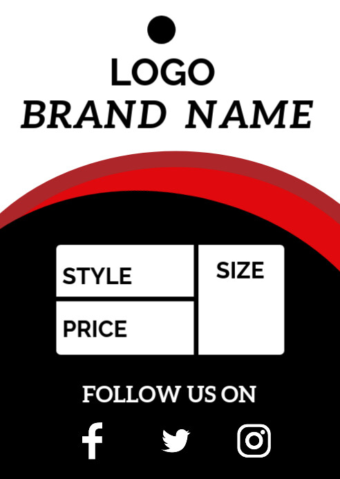 White Modern & Minimal Brand Name Tag Design A6 template