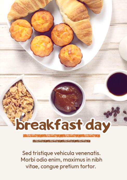 White Modern & Minimal Breakfast Day A4