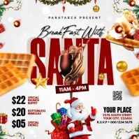 White Modern & Minimal Breakfast With Santa Christmas  Square (1:1) template