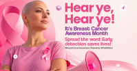 White Breast Cancer Awareness Ibinahaging Larawan sa Facebook Template