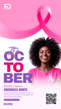 Putih Breast Cancer Awareness Instagram-verhaal Template