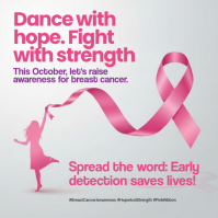 White Breast Cancer Awareness Instagram-Beitrag Template