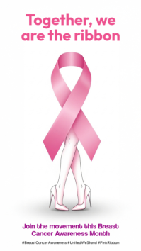 White Breast Cancer Awareness Instagram na Kuwento Template