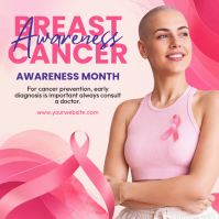 White Breast Cancer Awareness Instagram Post Template