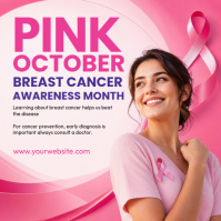 Blanc Breast Cancer Awareness Carré Template