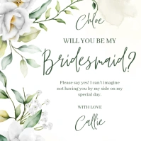 White Modern & Minimal Bridesmaid Instagram Post template