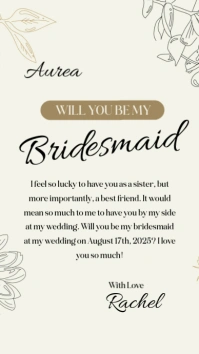 White Modern & Minimal Bridesmaid Instagram Story template