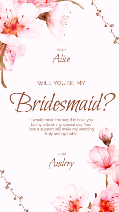 White Modern & Minimal Bridesmaid Instagram Story template