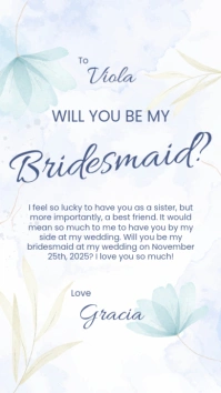 White Modern & Minimal Bridesmaid Instagram Story template