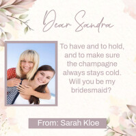 White Modern & Minimal Bridesmaid Invitation Template Design Instagram Post