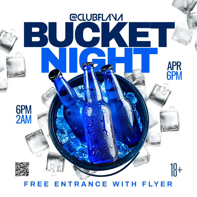 Bucket Nite White Modern & Minimal Bucket Night Instagram Template | PosterMyWall